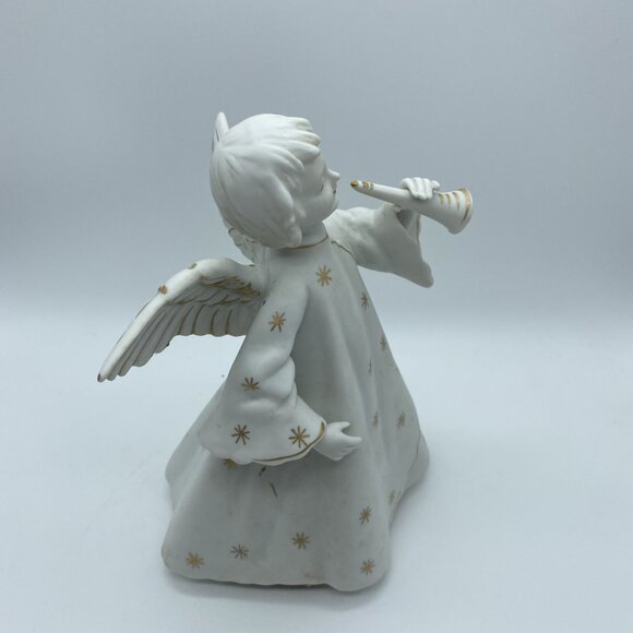 Vintage Pair Of SCHMID BROTHERS Music Box Angels Harp & Horn 7” - Picture 11 of 14